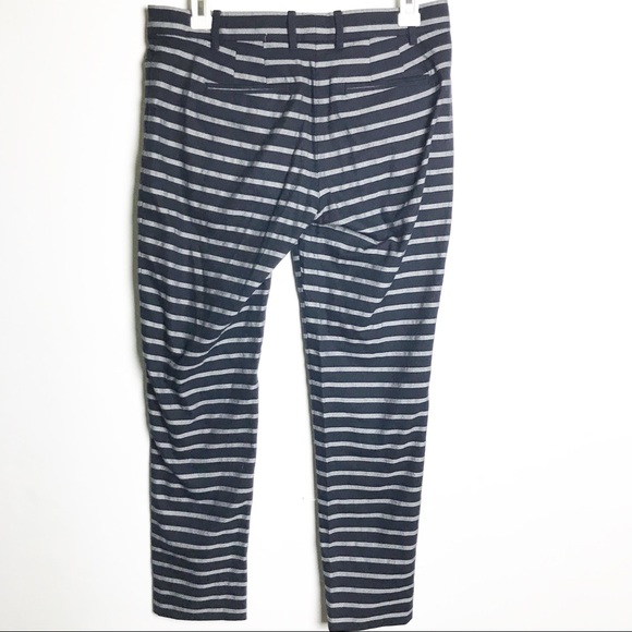 GAP | Slim Cropped Pants Blue Stripe Size 0 - Picture 4 of 5